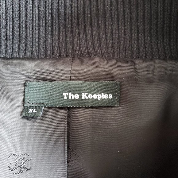 Mens The Kooples Wool and Leather Bomber Jacket - Picture 6 of 7